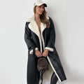 Women's Long Button-Front Winter Coat