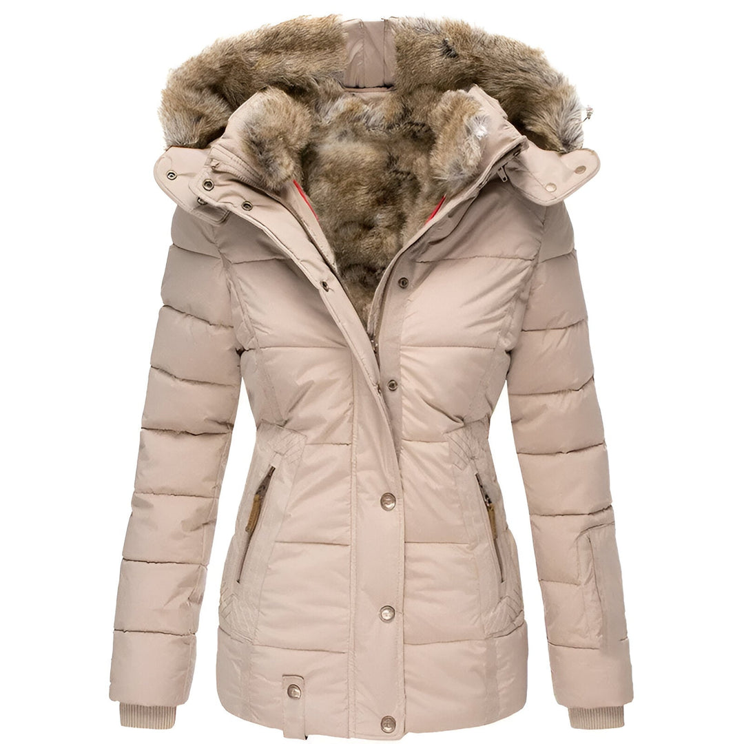 Women's Quilted Winter Coat with Hood